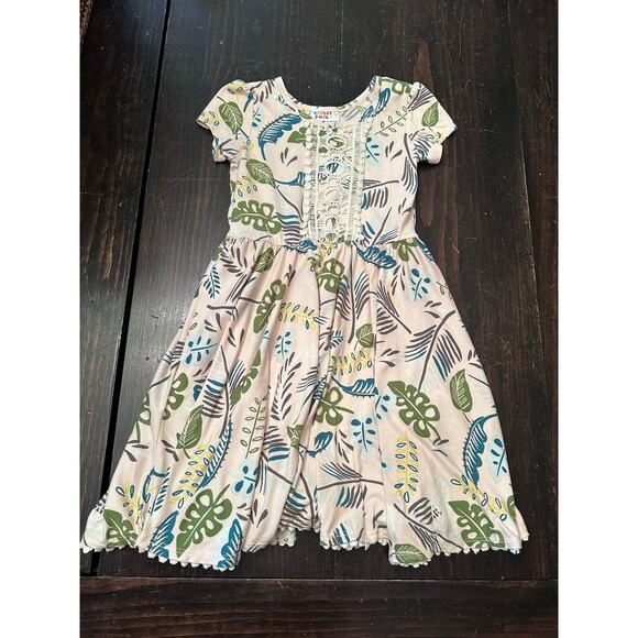 Dot Dot Smile Other - DOT DOT SMILE Pink and Green Plant Twirly Cap Dress